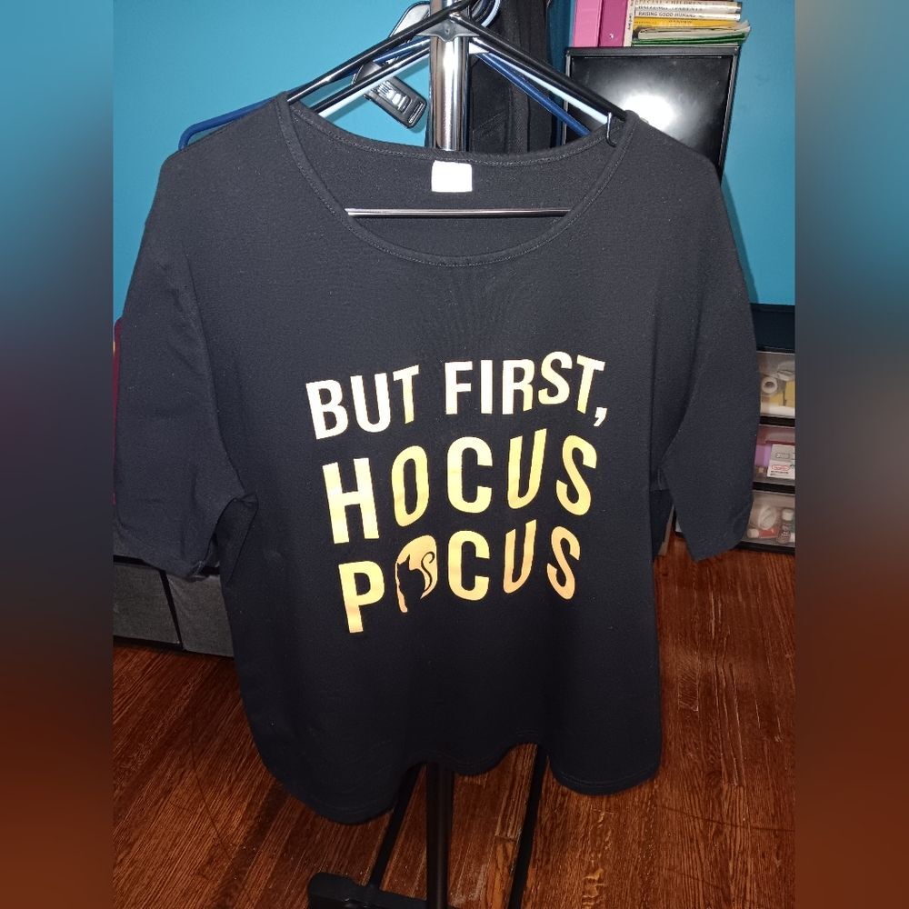 Halloween But First, Hocus Pocus Women's 2XL Black T-Shirt Pre-owned
